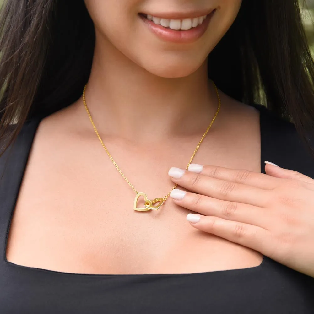 To Our Granddaughter - Beautiful Gold Locked Hearts Necklace