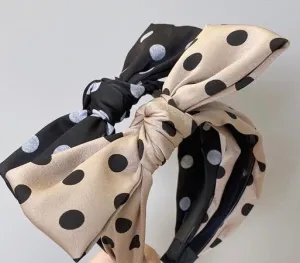 Top knot luxury headband polka dots