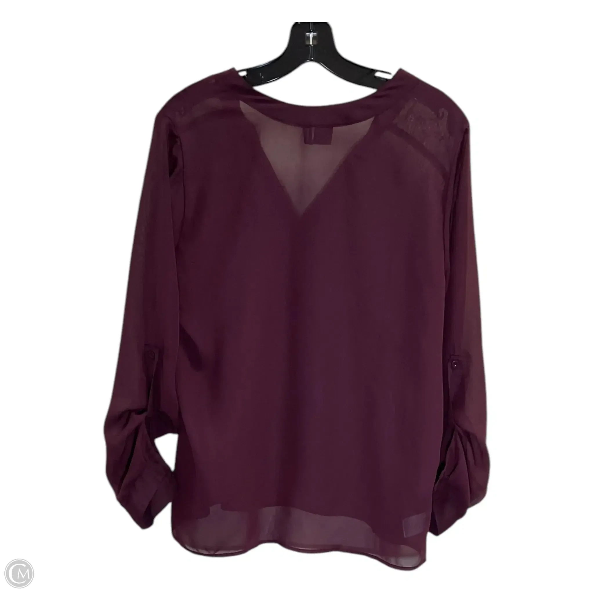 Top Long Sleeve By Clothes Mentor In Maroon, Size: L
