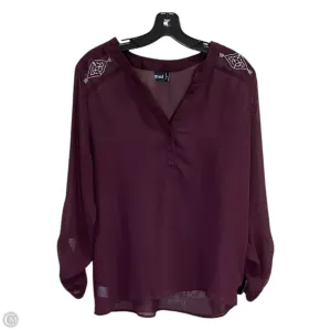 Top Long Sleeve By Clothes Mentor In Maroon, Size: L