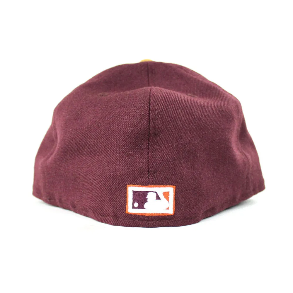 Toronto Blue Jays New Era 59FIFTY Fitted Hat (Intense Maroon Birch Veneer Gum Pack Gray Under Brim)