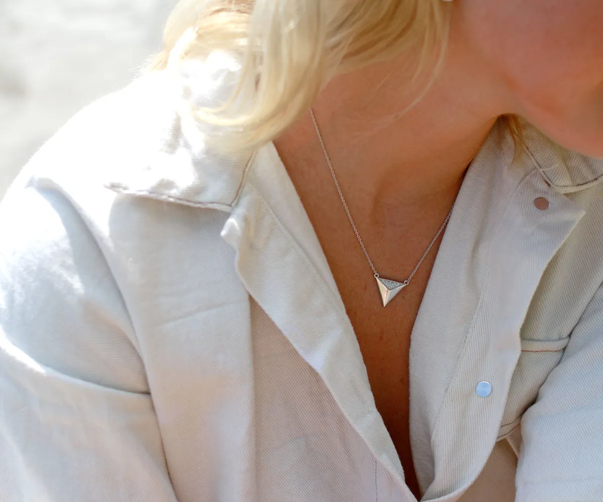 Triangle Pavé Crystal Necklace
