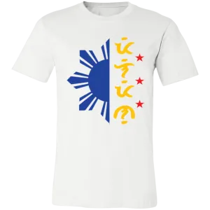 Tricolor Filipino in Baybayin Script Half Sun Unisex Jersey T-Shirt