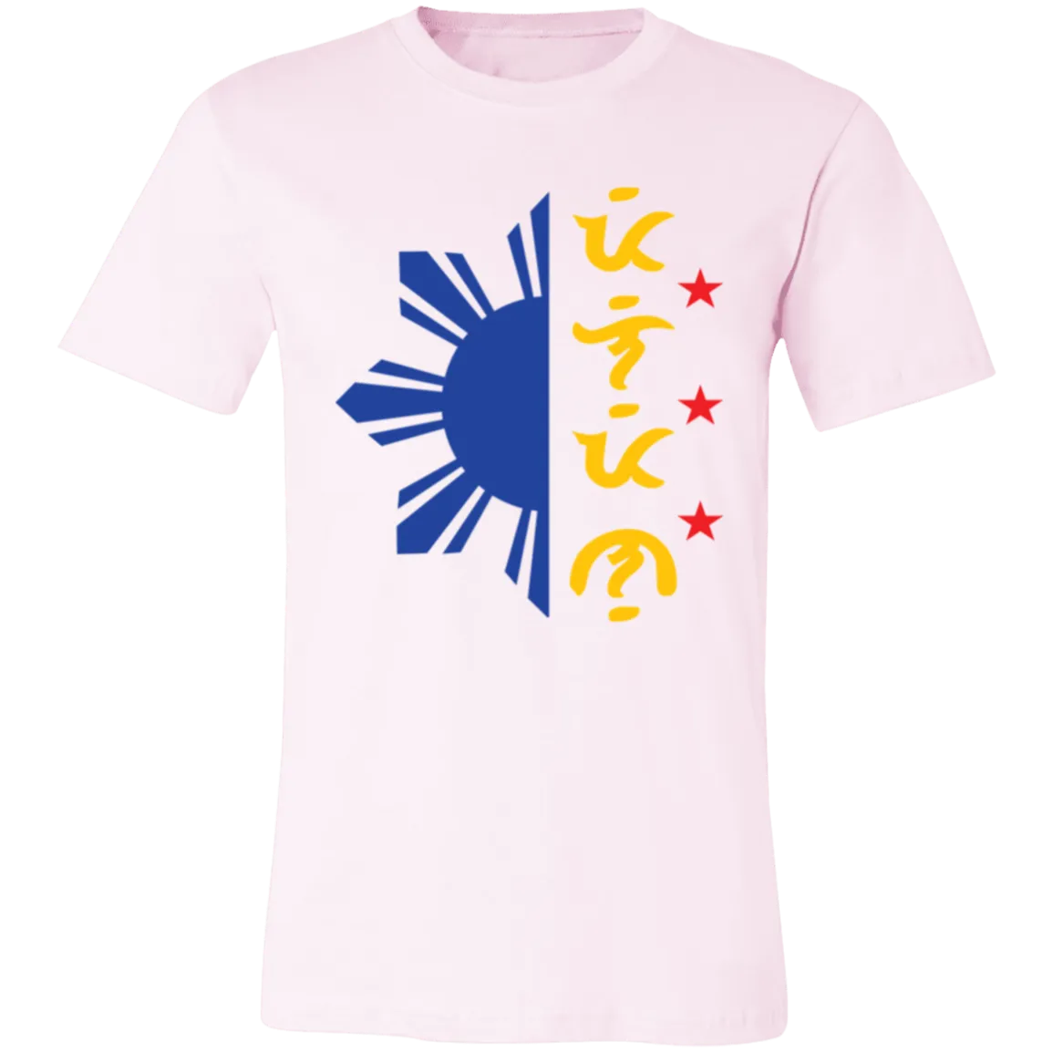 Tricolor Filipino in Baybayin Script Half Sun Unisex Jersey T-Shirt