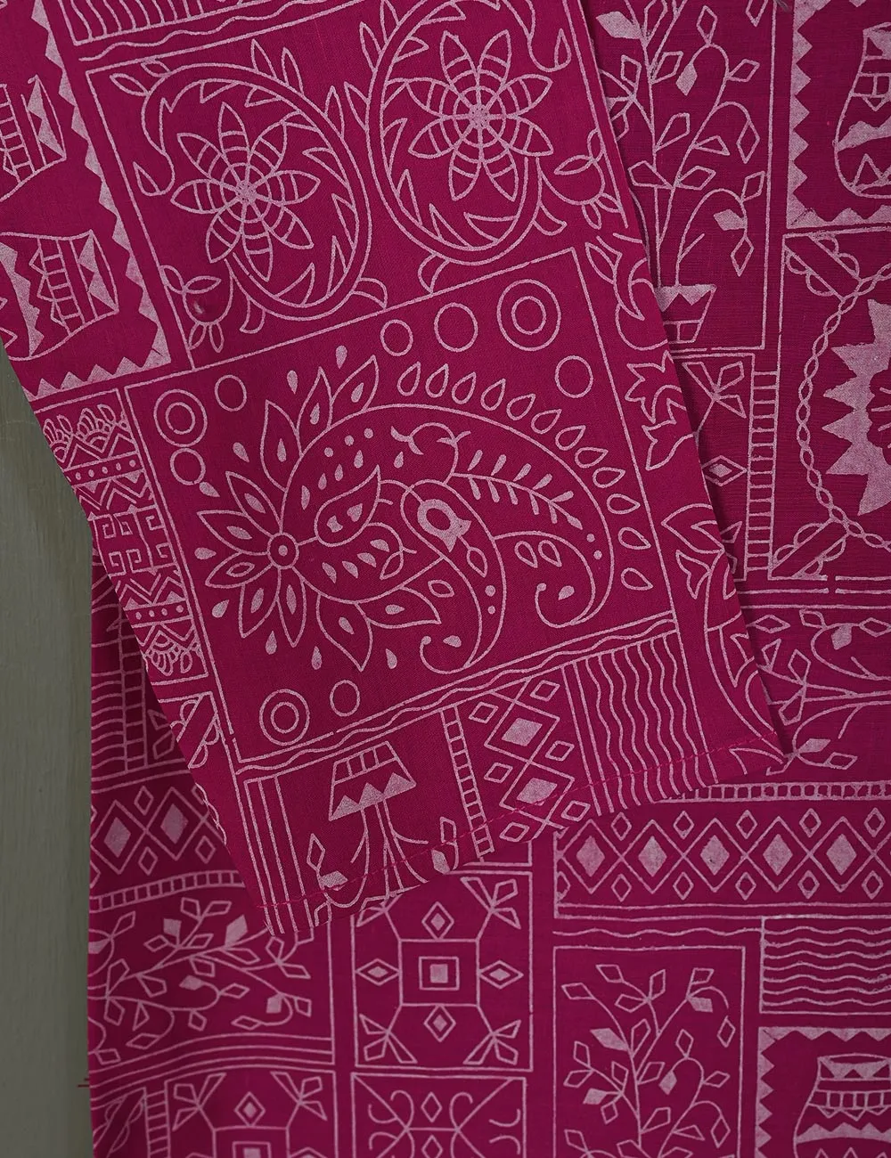 TS-181-Fuchsia - Cotton Printed Kurti