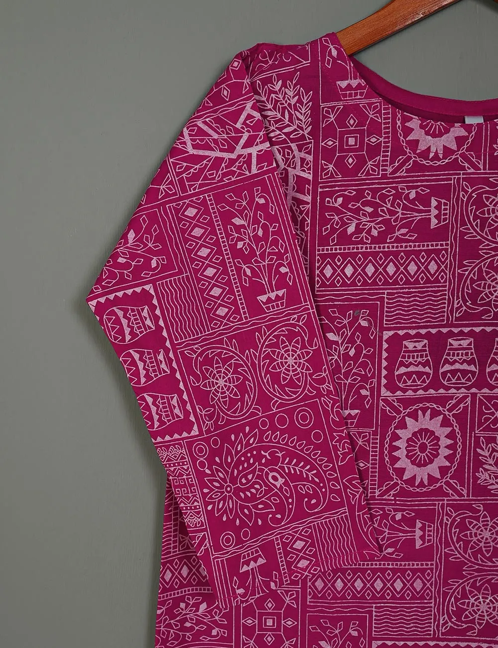 TS-181-Fuchsia - Cotton Printed Kurti