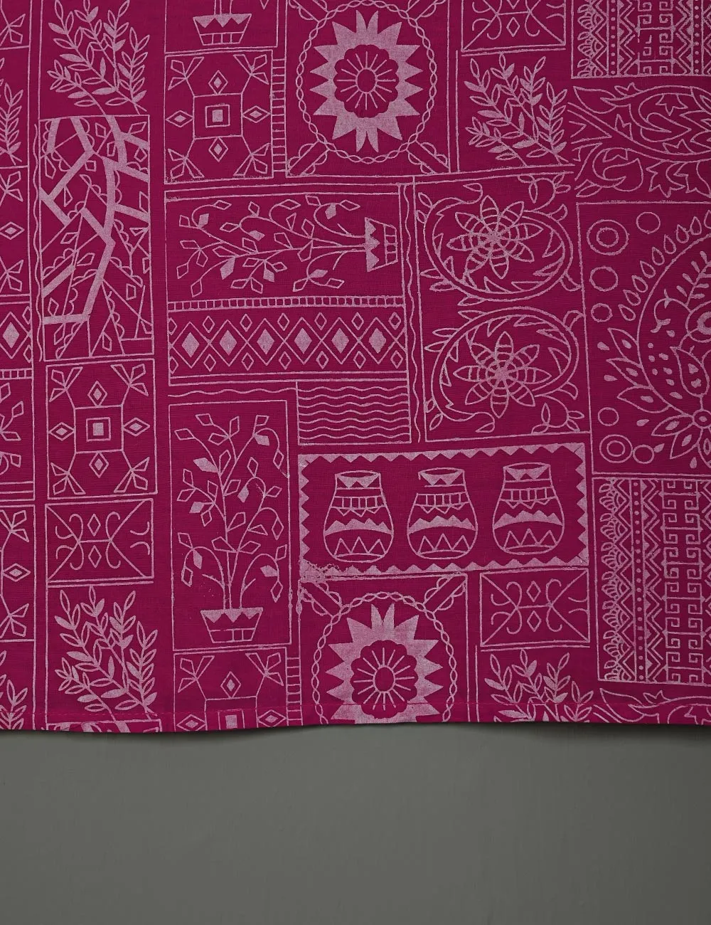 TS-181-Fuchsia - Cotton Printed Kurti