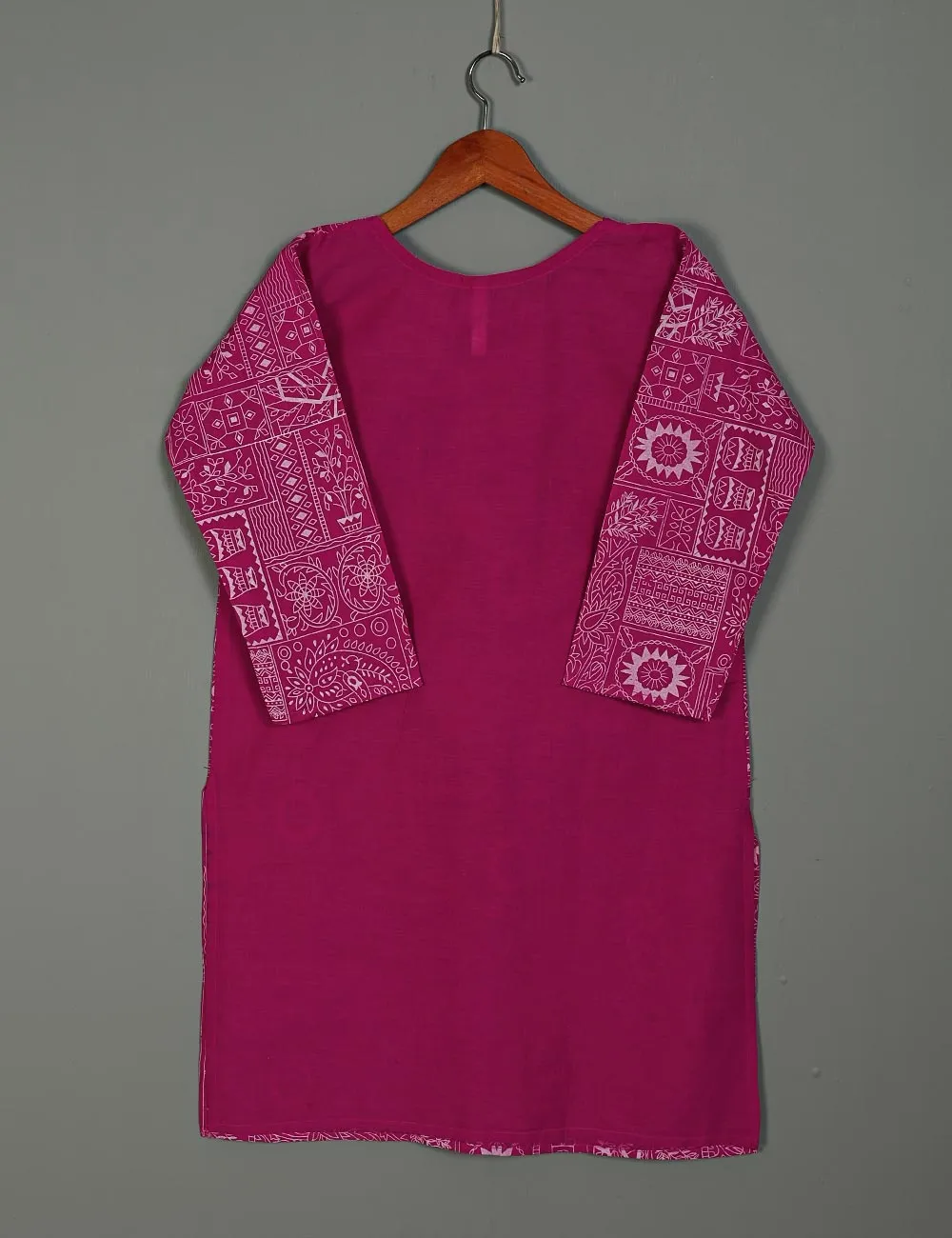 TS-181-Fuchsia - Cotton Printed Kurti