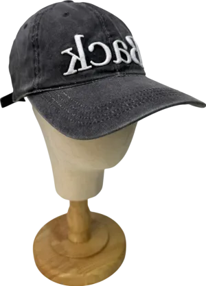 unkn Grey Washed "back" Baseball Cap One Size