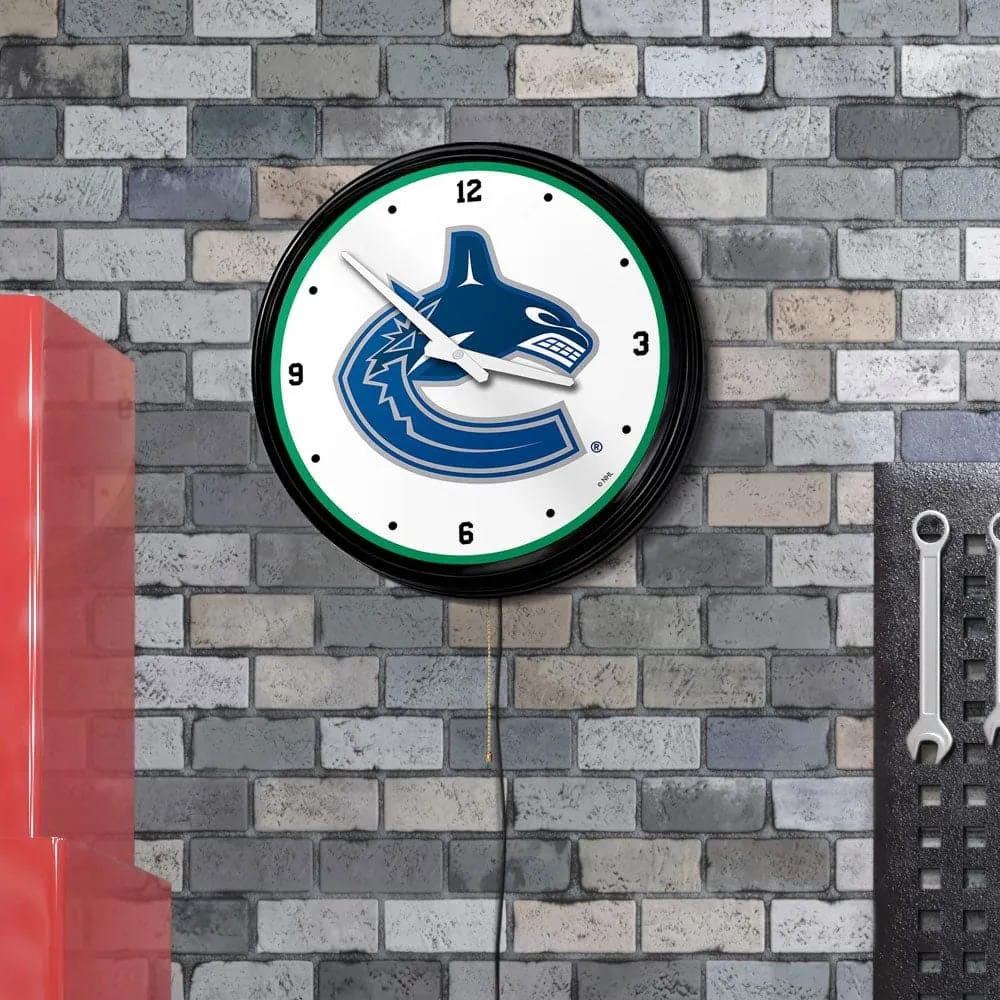 Vancouver Canucks: Retro Lighted Wall Clock