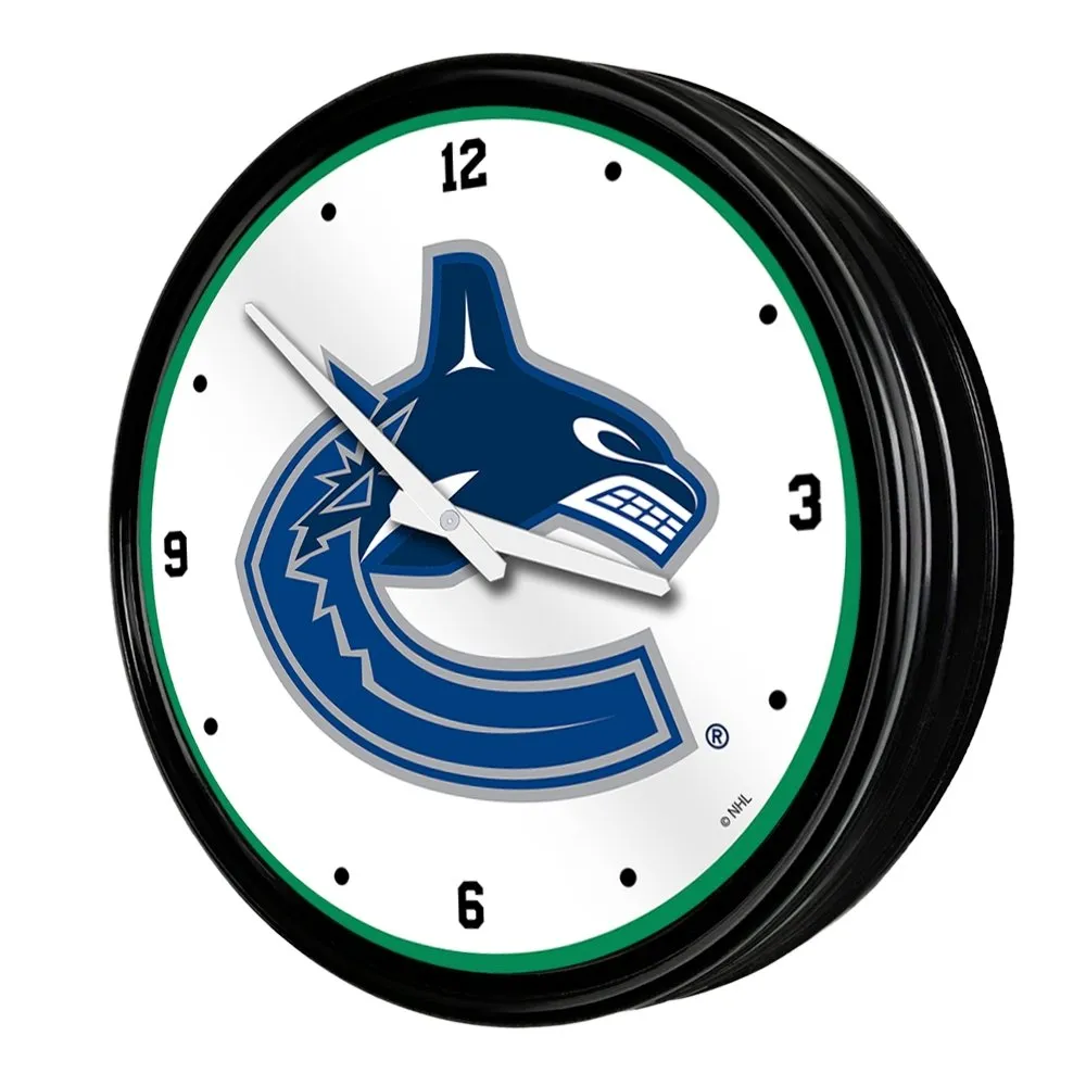 Vancouver Canucks: Retro Lighted Wall Clock