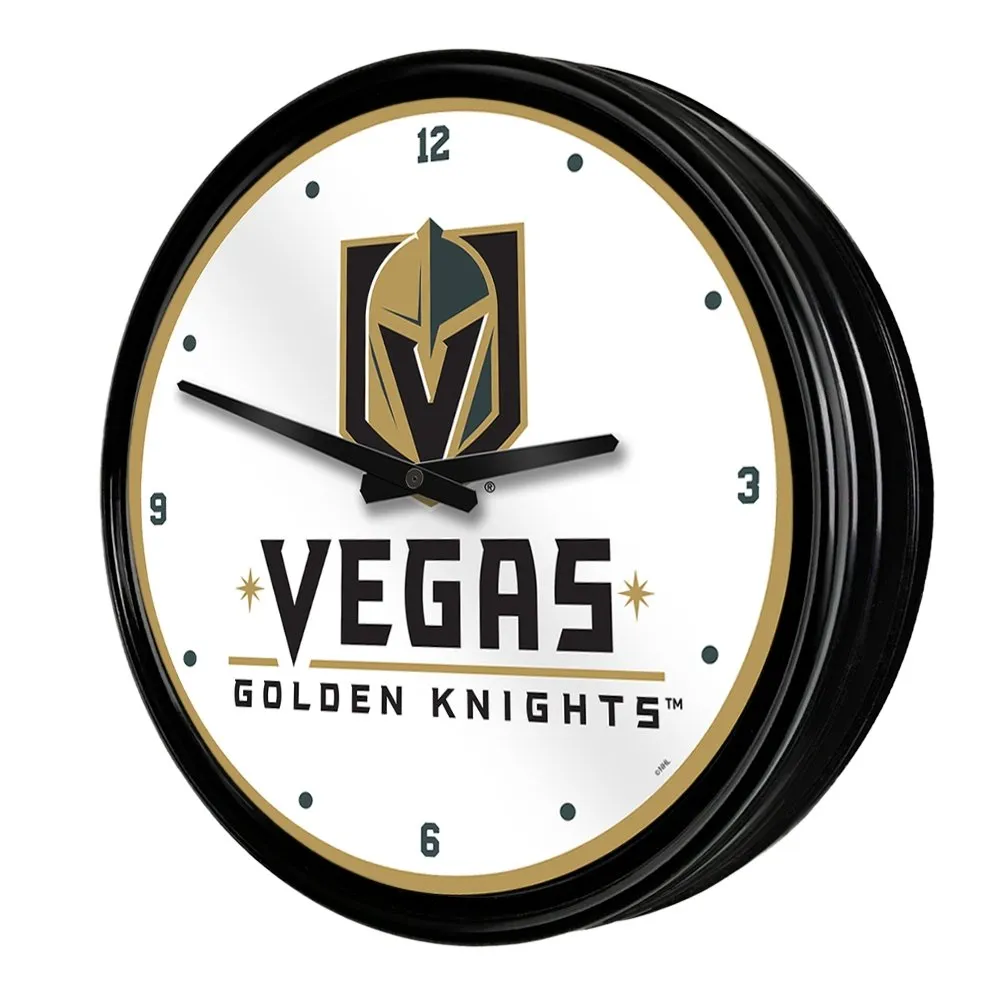 Vegas Golden Knights: Retro Lighted Wall Clock