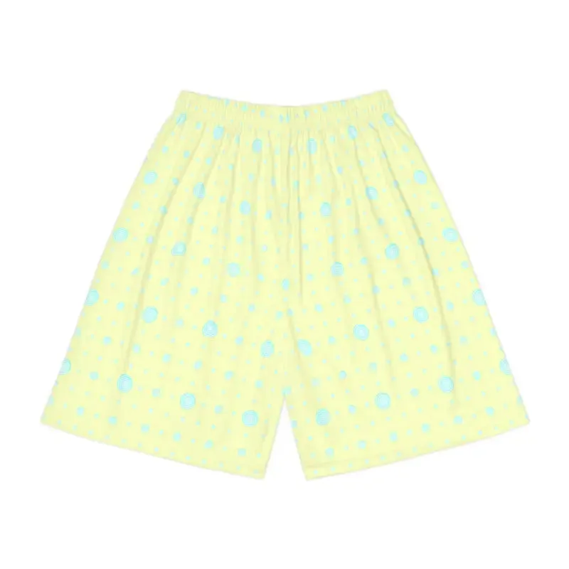 Vibrant Abstract Pattern Lime Yellow Sports Shorts