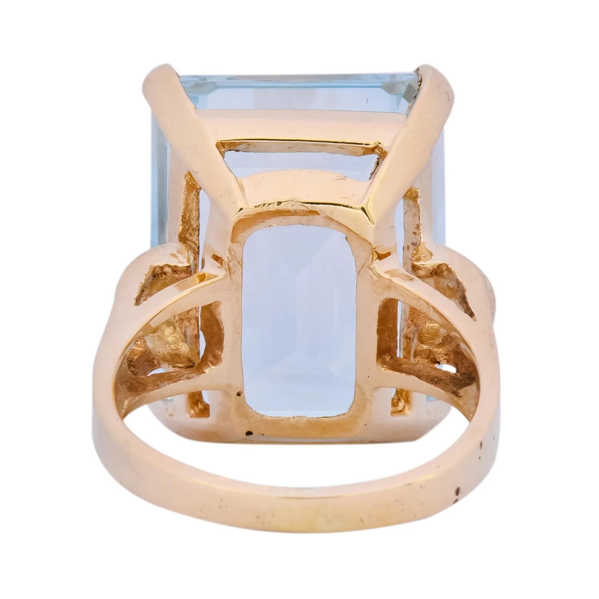 Vintage 18.00 CTW Aquamarine 14 Karat Gold Cocktail Ring