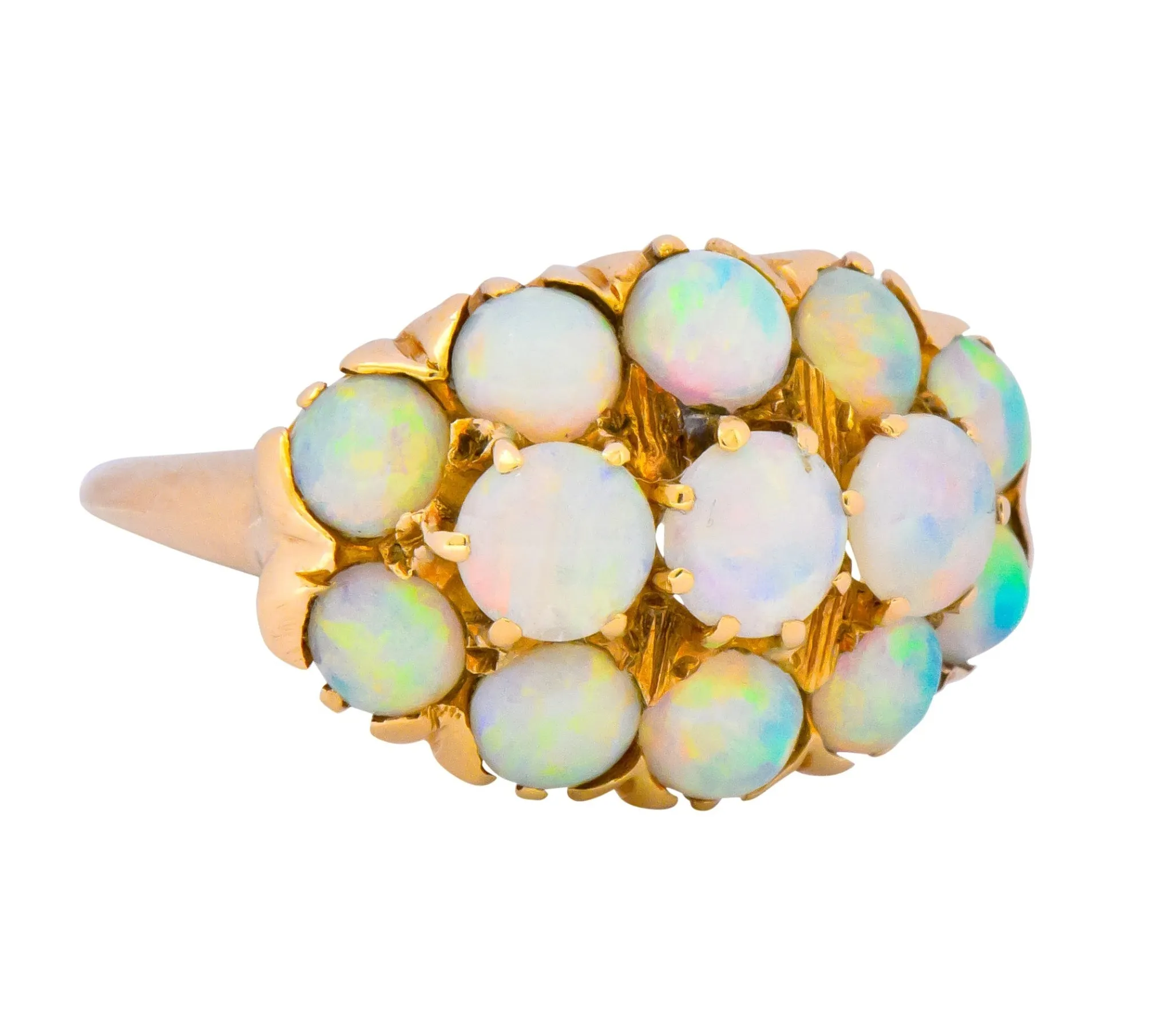 Vintage 1970's Opal 14 Karat Gold Cluster Ring