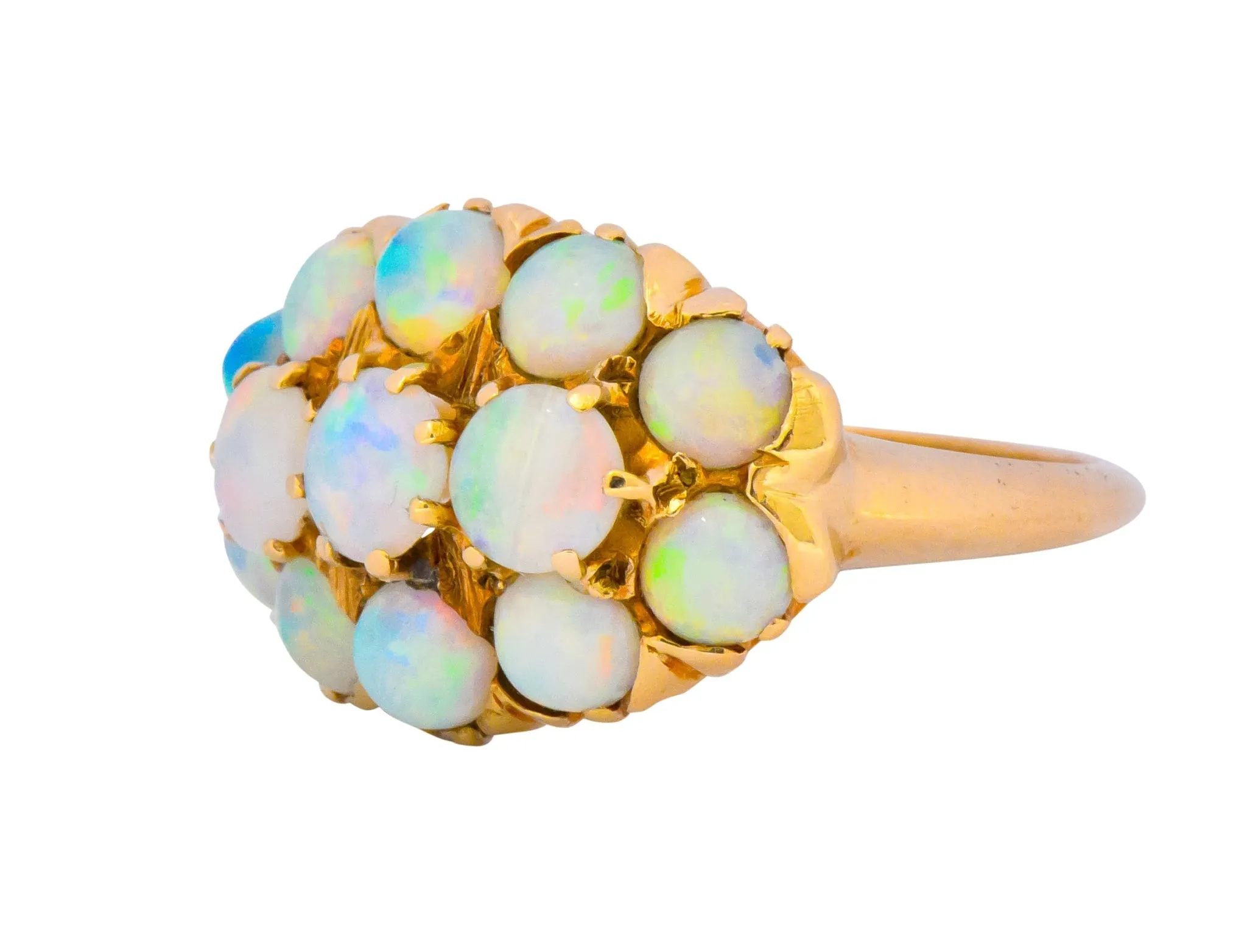 Vintage 1970's Opal 14 Karat Gold Cluster Ring