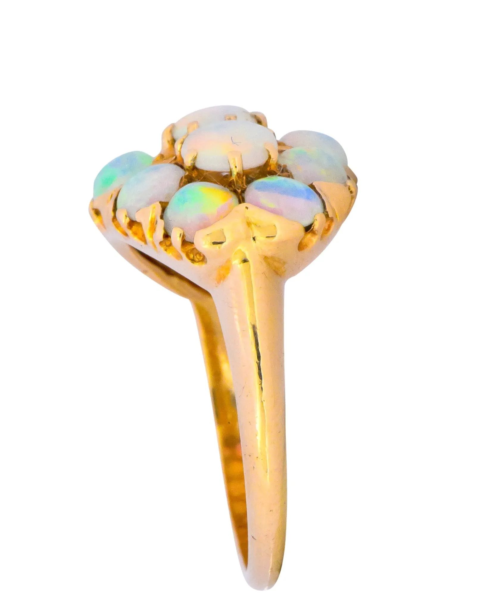 Vintage 1970's Opal 14 Karat Gold Cluster Ring
