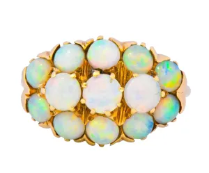 Vintage 1970's Opal 14 Karat Gold Cluster Ring
