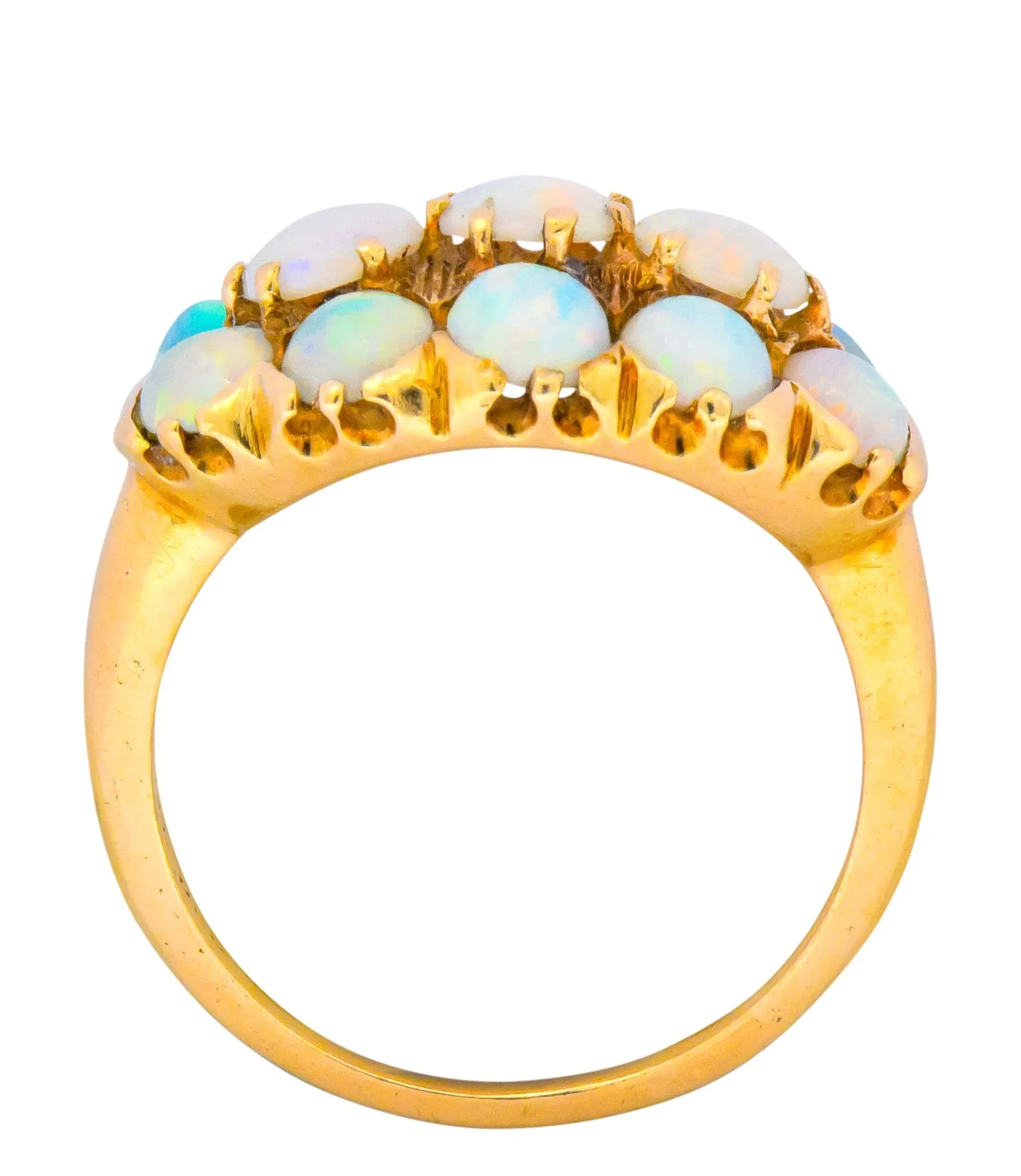 Vintage 1970's Opal 14 Karat Gold Cluster Ring