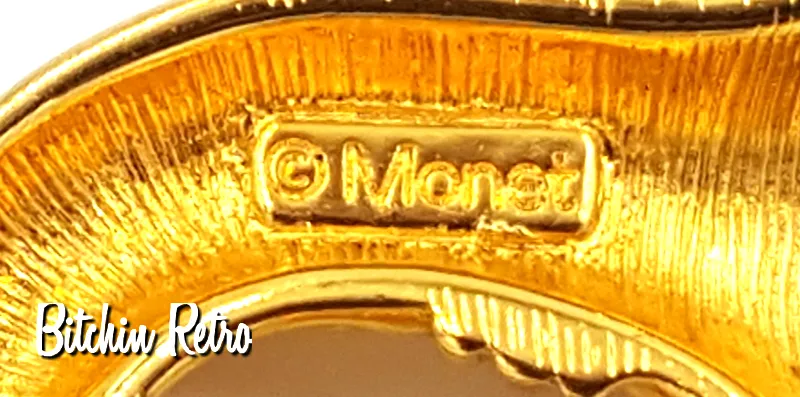 Vintage Monet Etched Starburst Bangle with Mid Century Modern Style