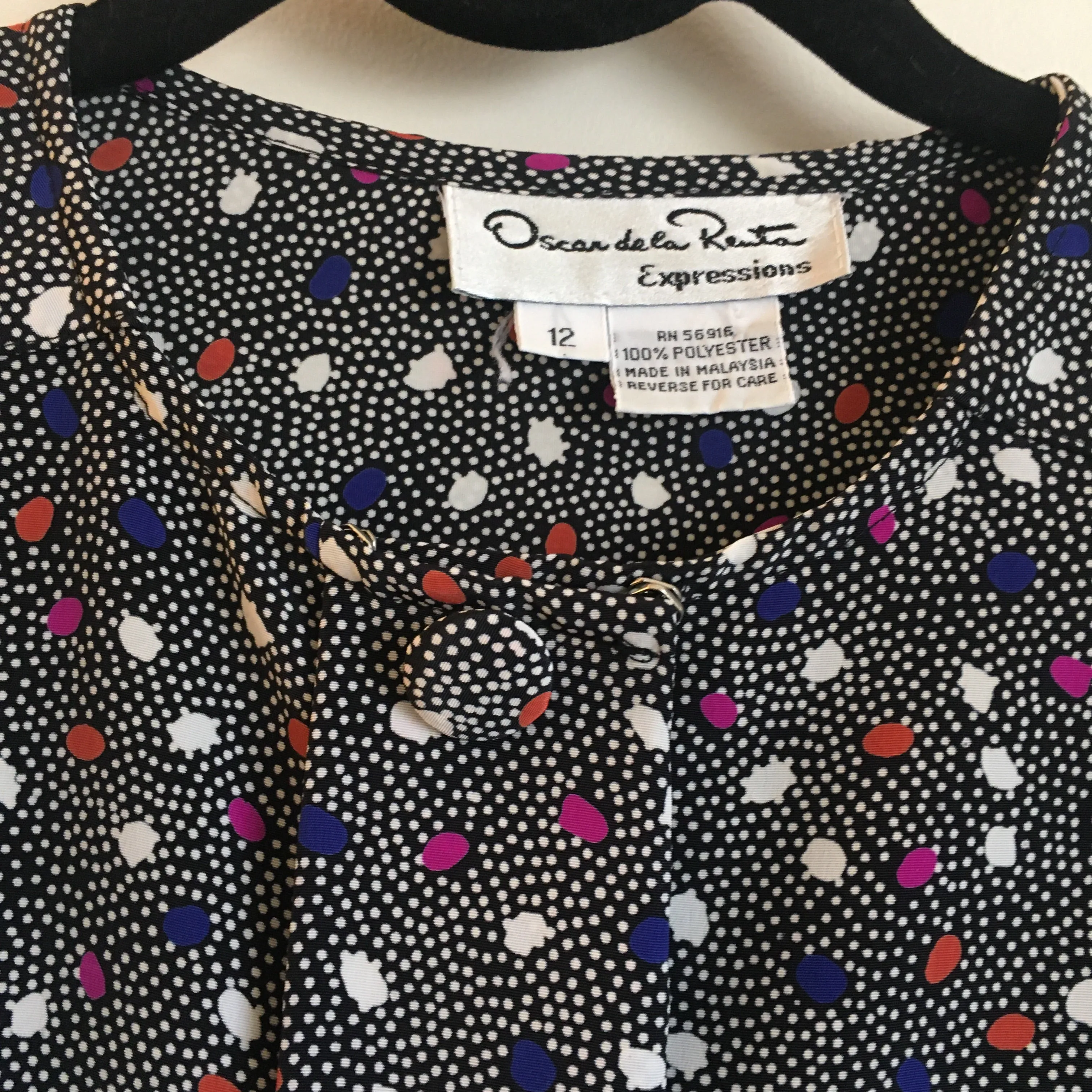 Vintage OSCAR De La RENTA long sleeve  button up blouse // Size 12
