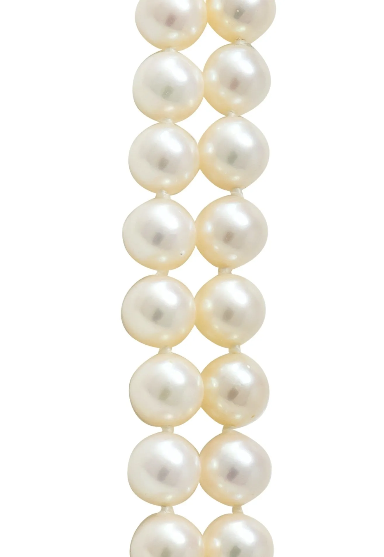 Vintage Tiffany & Co. Cultured Pearl 18 Karat Gold Double Strand Necklace Circa 1990's