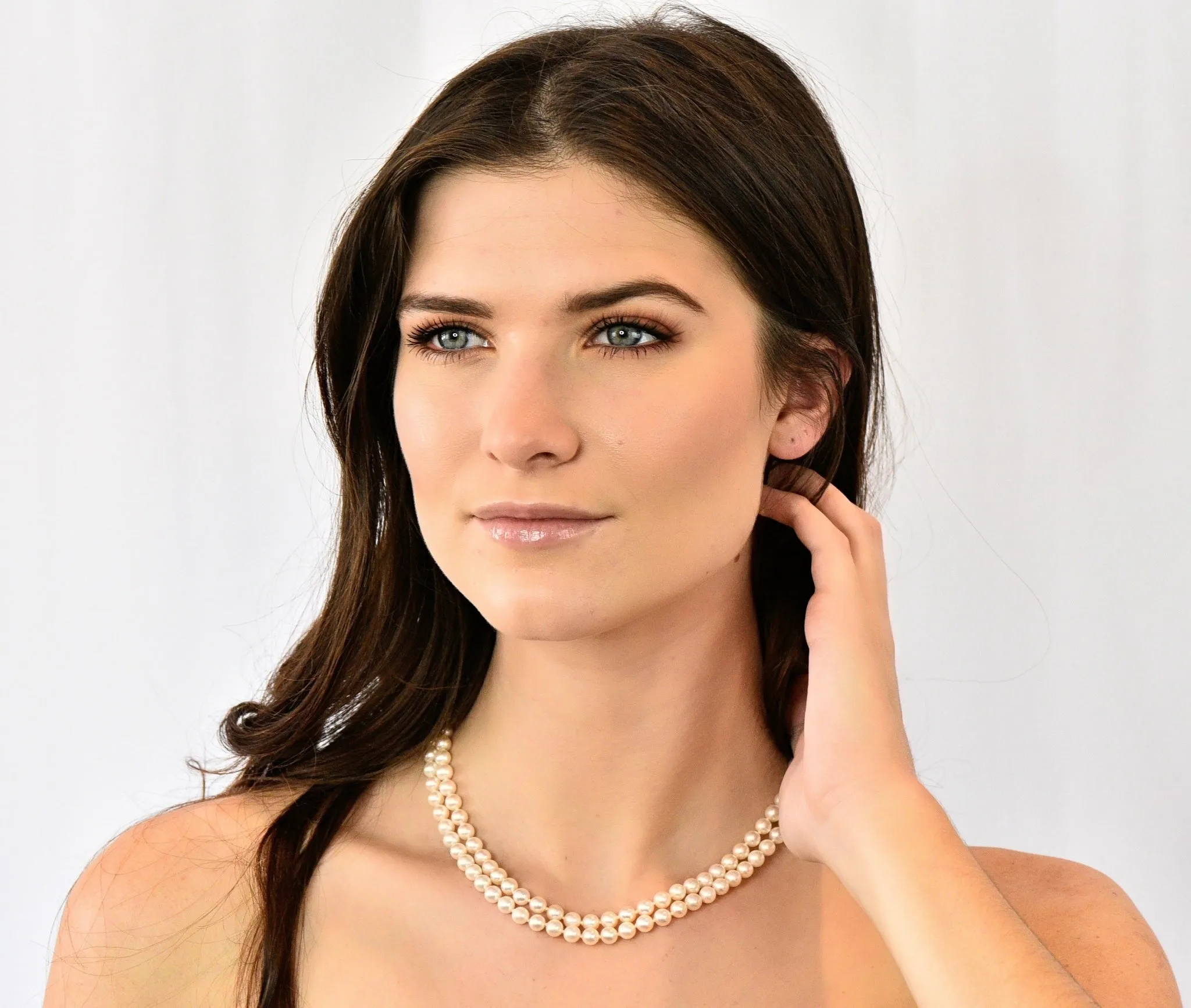 Vintage Tiffany & Co. Cultured Pearl 18 Karat Gold Double Strand Necklace Circa 1990's