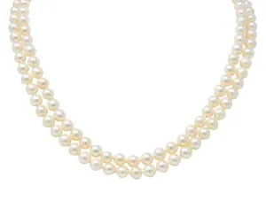 Vintage Tiffany & Co. Cultured Pearl 18 Karat Gold Double Strand Necklace Circa 1990's