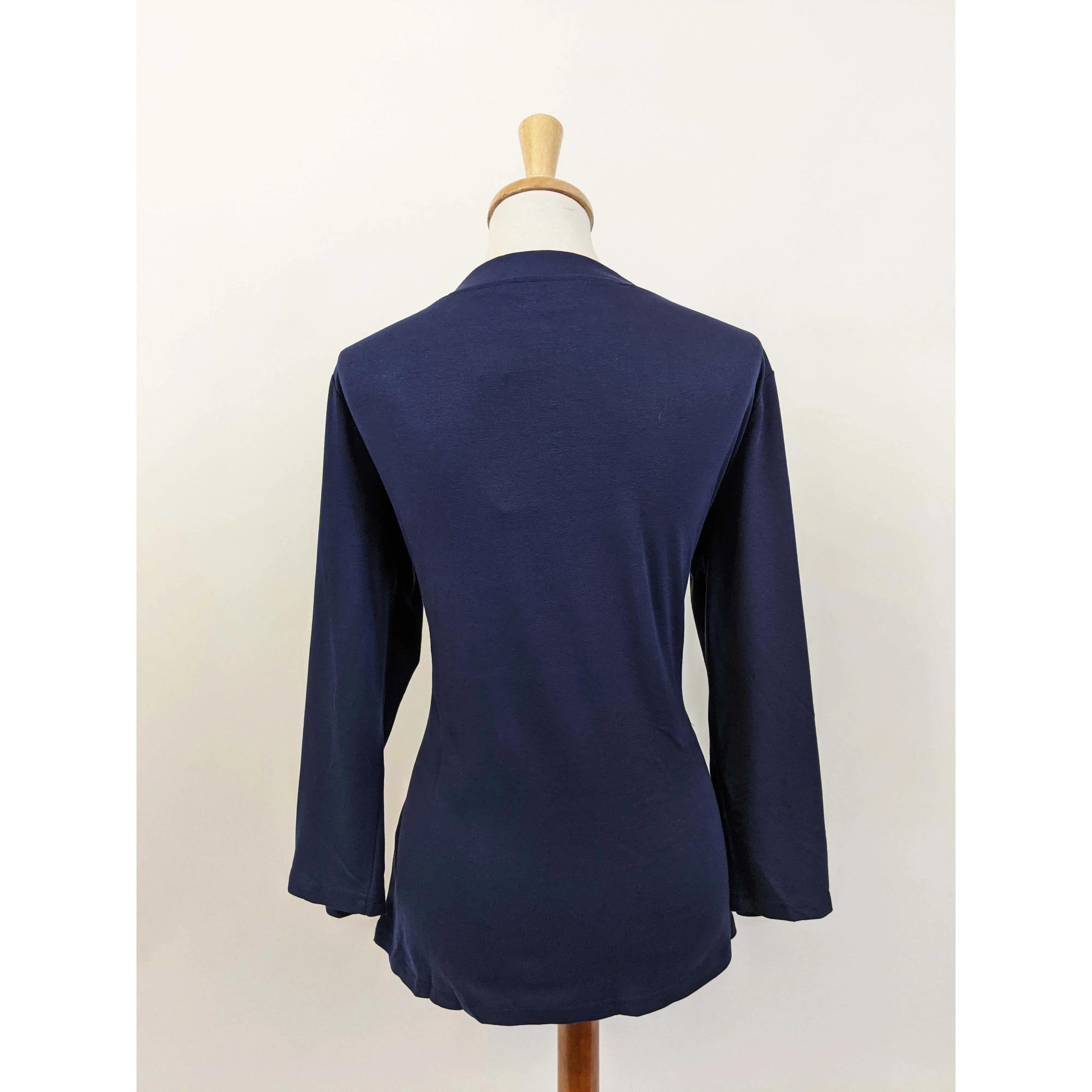 Voodoo Vixen Melanie Tie Neck Top in Navy