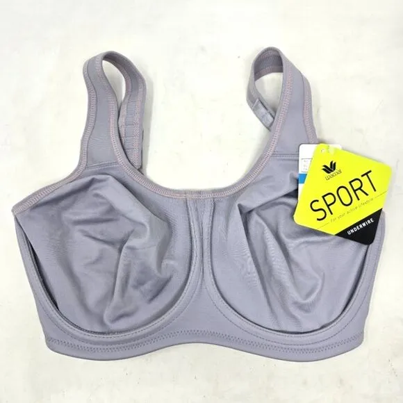 WACOAL Simone Sports Bra Gray Underwire High Impact New NWT 32DDD