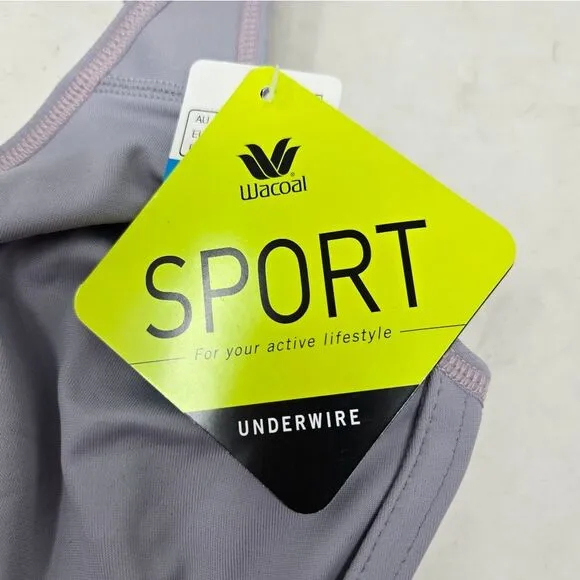 WACOAL Simone Sports Bra Gray Underwire High Impact New NWT 32DDD