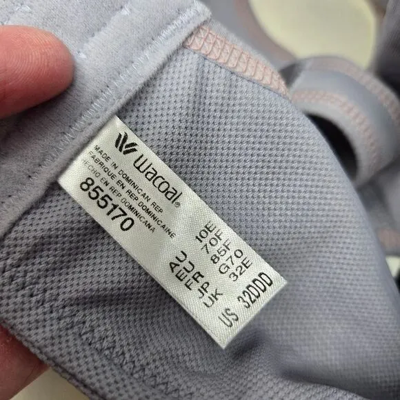 WACOAL Simone Sports Bra Gray Underwire High Impact New NWT 32DDD