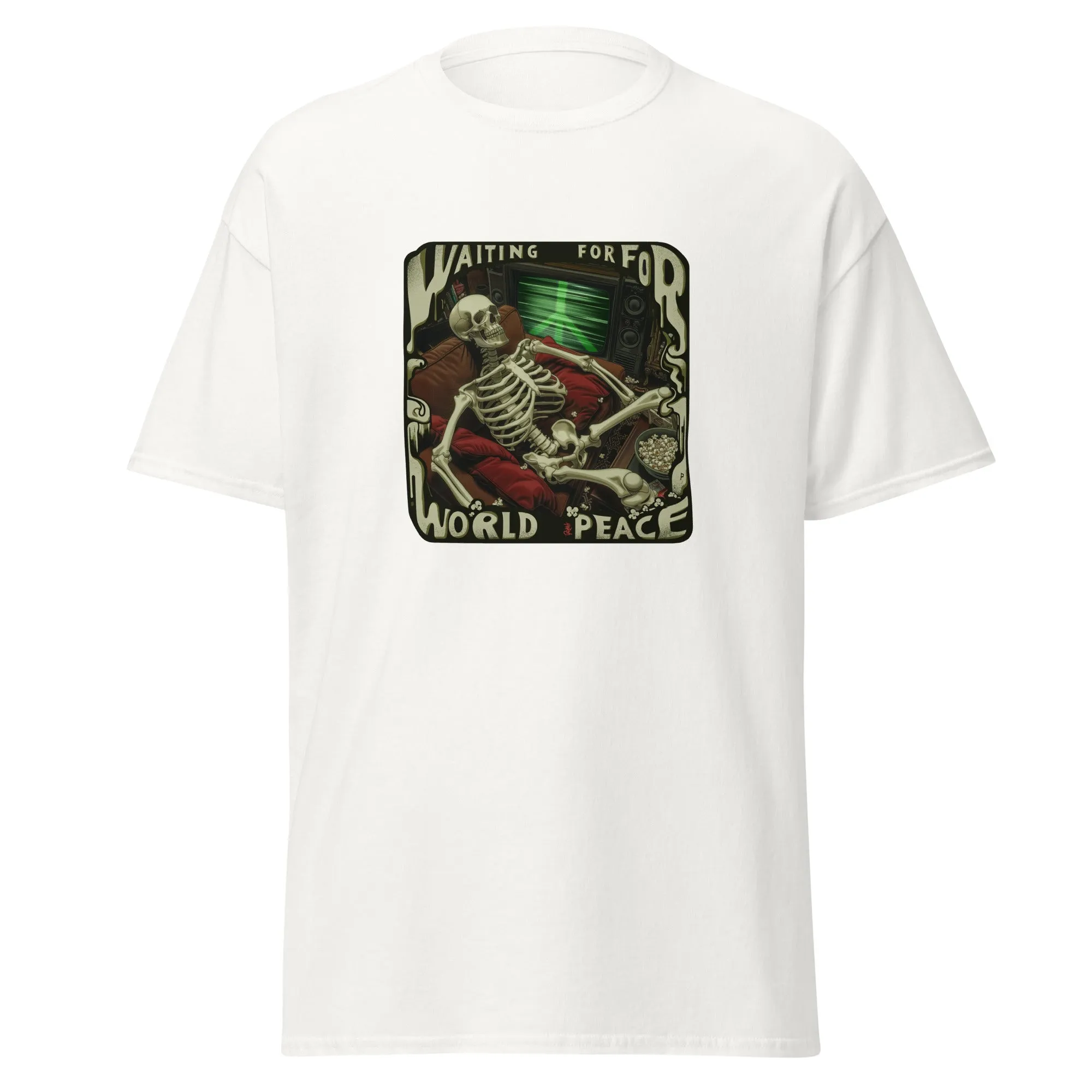 Waiting for World Peace Unisex Classic Tee