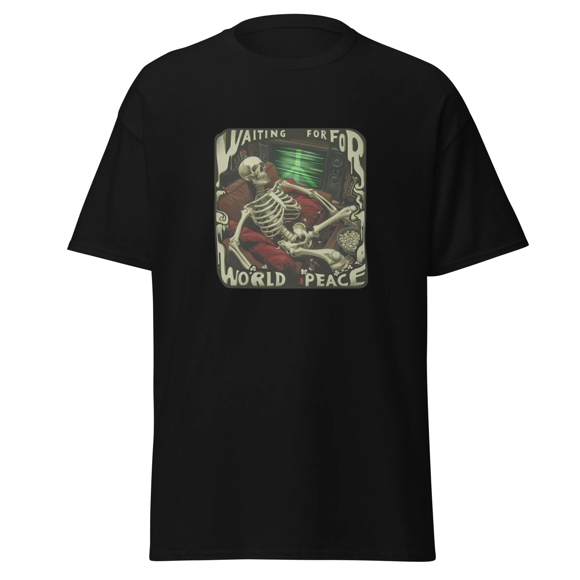 Waiting for World Peace Unisex Classic Tee