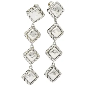We- 1886 John Hardy Sterling Silver Classic Chain Sugarloaf Drop Earrings
