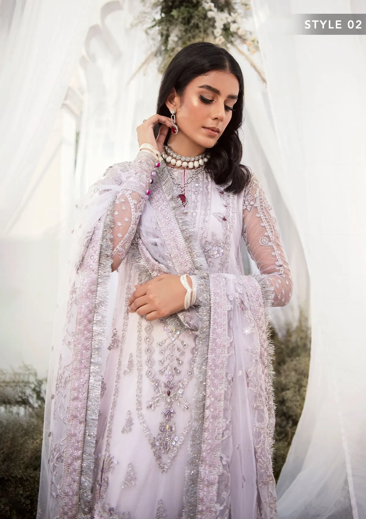 Wedding Festive '22 - Look 04 |  AIK Atelier Wedding Festive Unstitched Luxury Collection 2022 | Embroidered Net Organza Suits