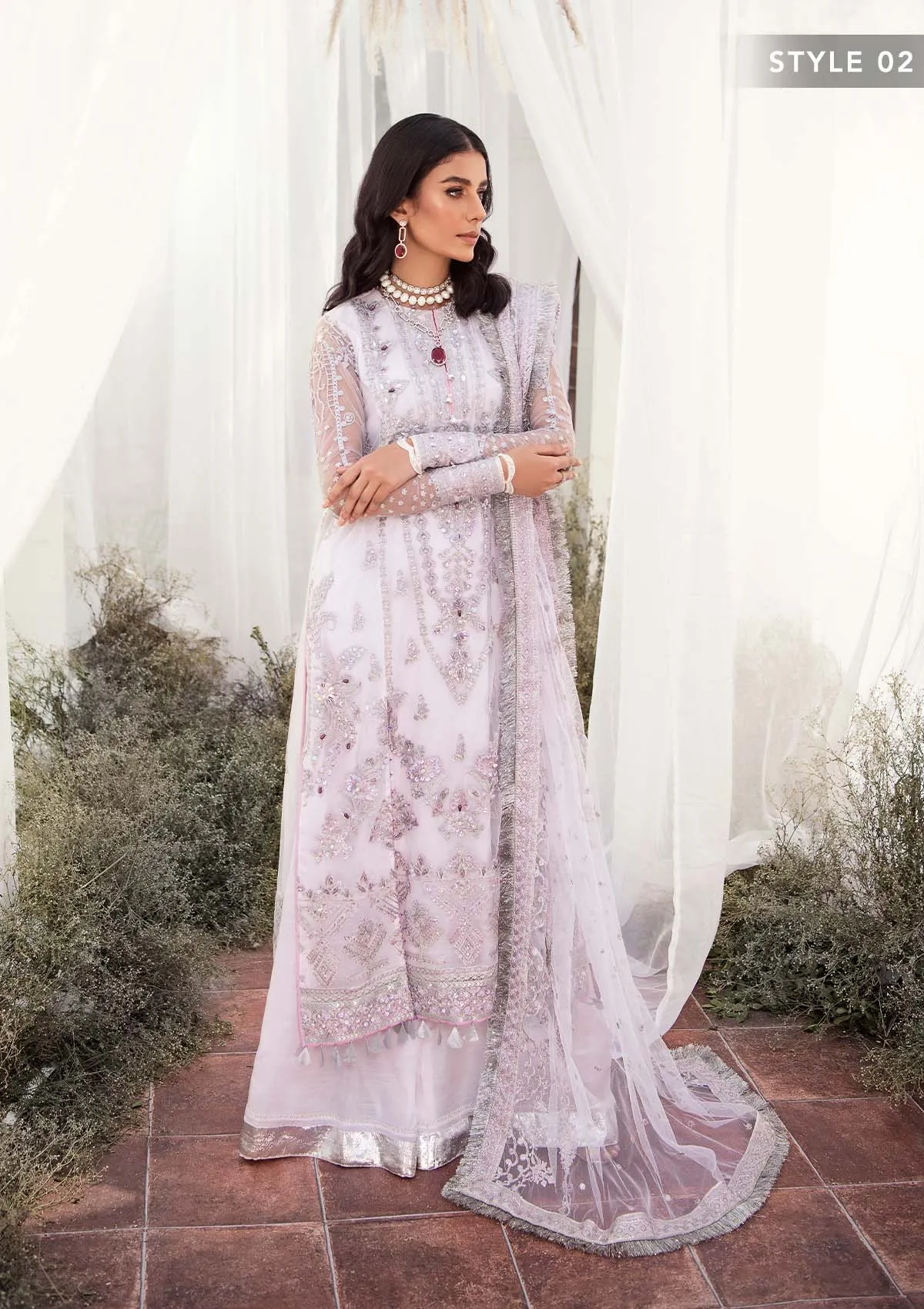 Wedding Festive '22 - Look 04 |  AIK Atelier Wedding Festive Unstitched Luxury Collection 2022 | Embroidered Net Organza Suits
