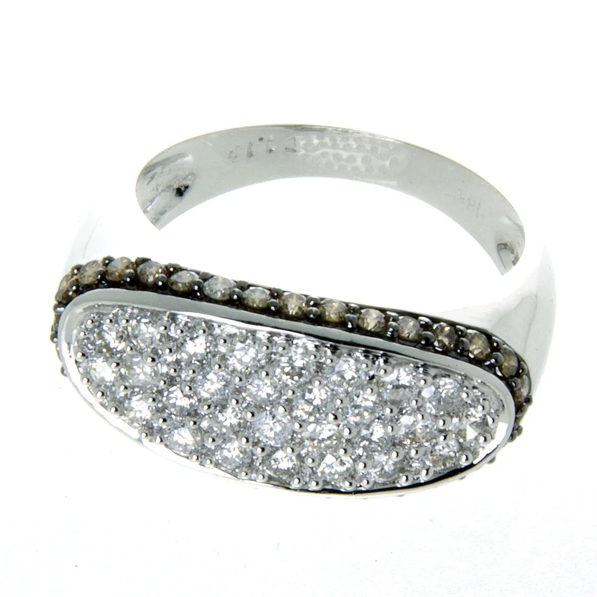 White & Chocolate Pavé Diamond Ring