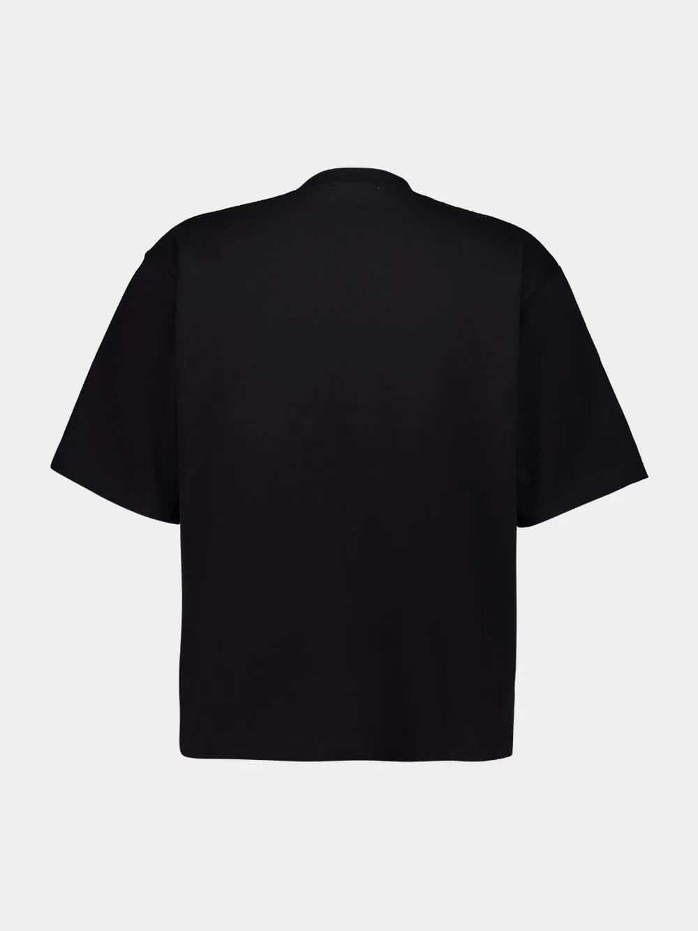 White Cotton T-Shirt with Mohair Patches