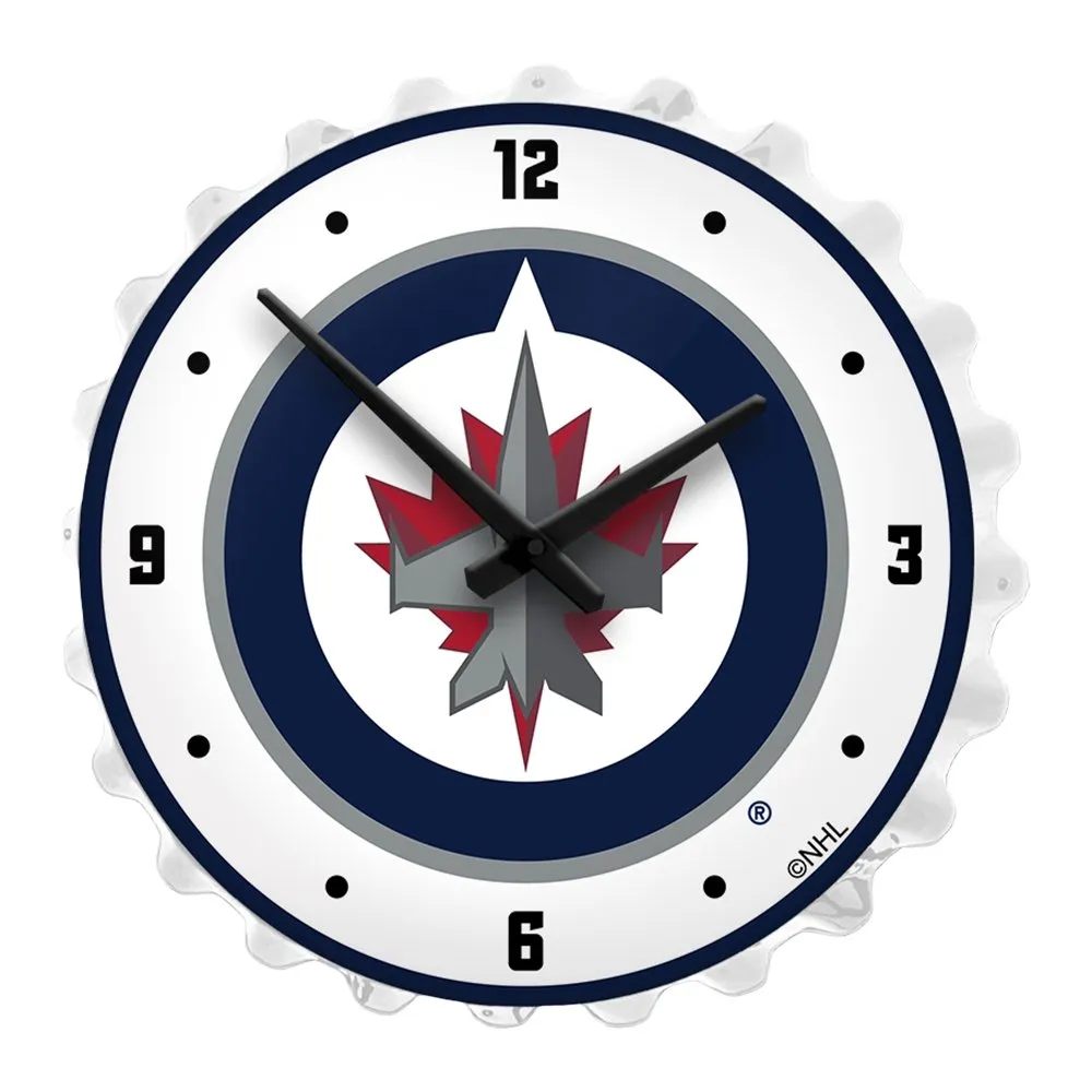 Winnipeg Jets: Bottle Cap Lighted Wall Clock