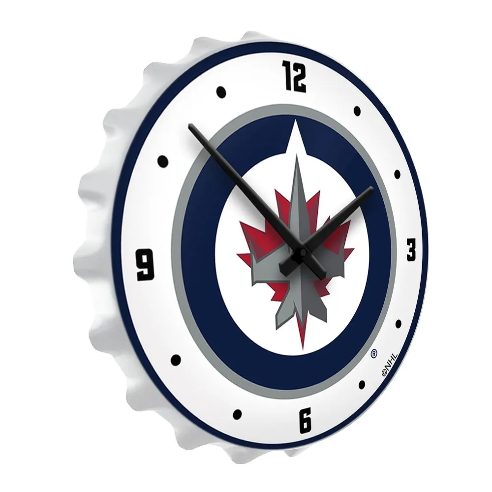 Winnipeg Jets: Bottle Cap Lighted Wall Clock