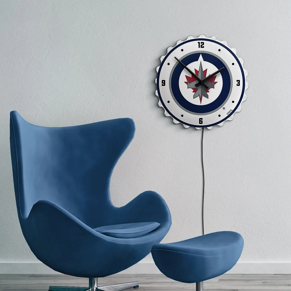 Winnipeg Jets: Bottle Cap Lighted Wall Clock