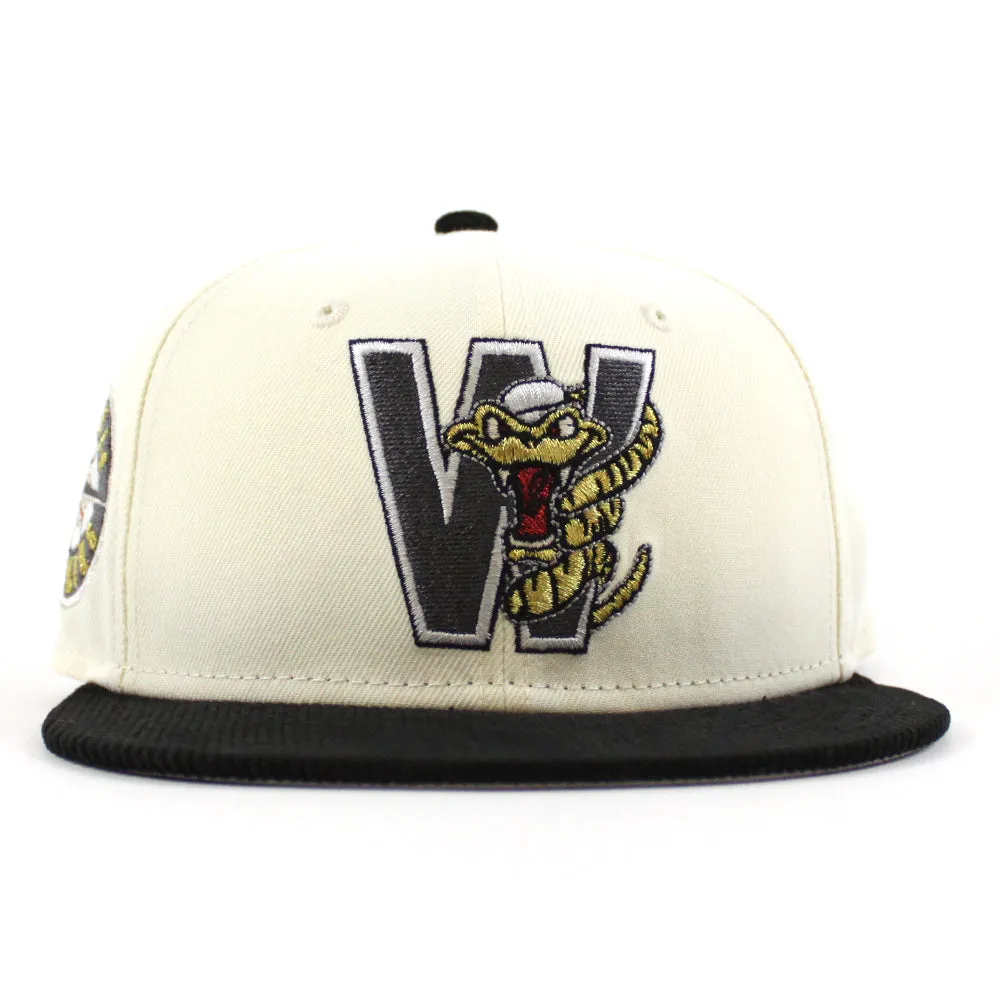 WISCONSIN TIMBER RATTLER New Era 59Fifty Fitted Hat (Chrome White Cordury Gray Under Brim)