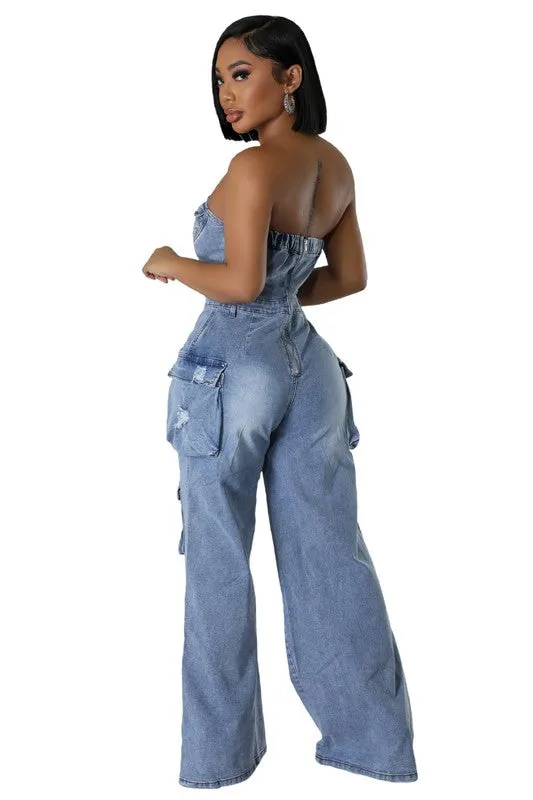 WOMEN FASHION DENIM JUMPSUIT