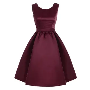 Women Sleeveless Vintage Summer Dress 50s 60s Retro Vintage Rockabilly Audrey Hepburn Big Hem Feminino Vestidos