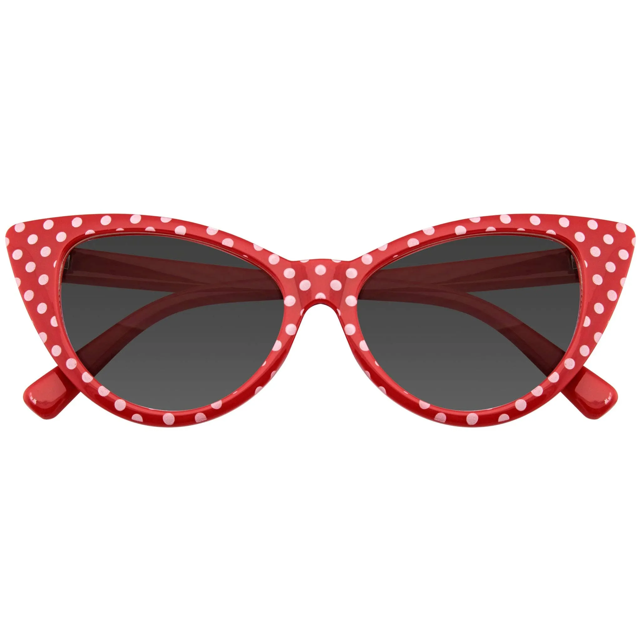 Women's Retro Rockabilly Polka Dot Cat Eye Sunglasses