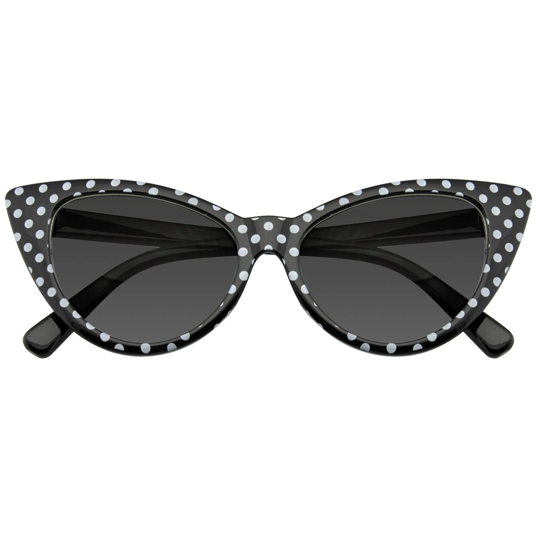 Women's Retro Rockabilly Polka Dot Cat Eye Sunglasses