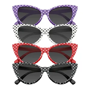 Women's Retro Rockabilly Polka Dot Cat Eye Sunglasses