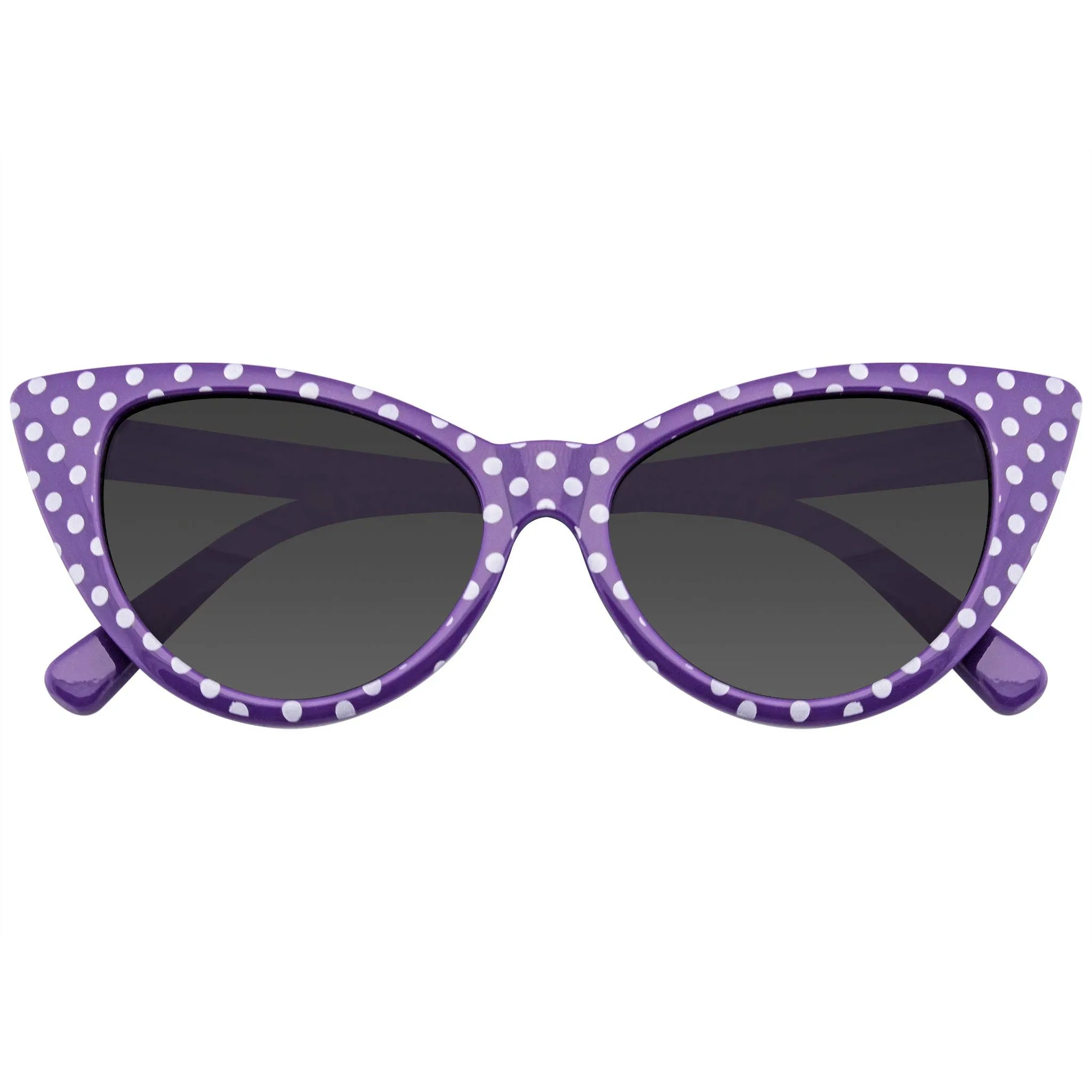 Women's Retro Rockabilly Polka Dot Cat Eye Sunglasses