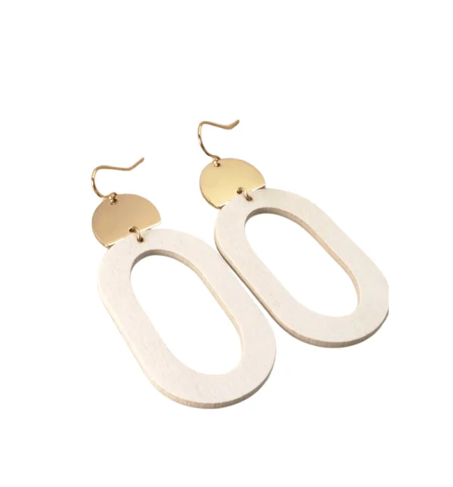 Wood Drop Earrings